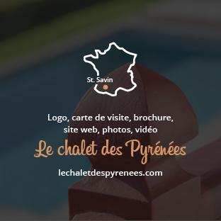 Logo, carte de visite, brochure, site internet photos, vidéo, montage vidéo pour le Chalet des Pyrénées