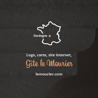 Logo, carte, site internet, illustration pour le gîte du Mourier en Dordogne