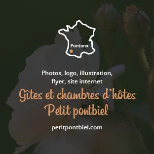 Photos, logo, illustration, flyer, site internet pour le Petit Pontbiel, gîtes et chambres d’hôtes dans les Landes